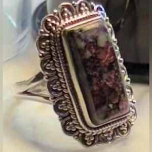 Beautiful vintage estate cocktail sterling silver 925 inscribed ring size 9